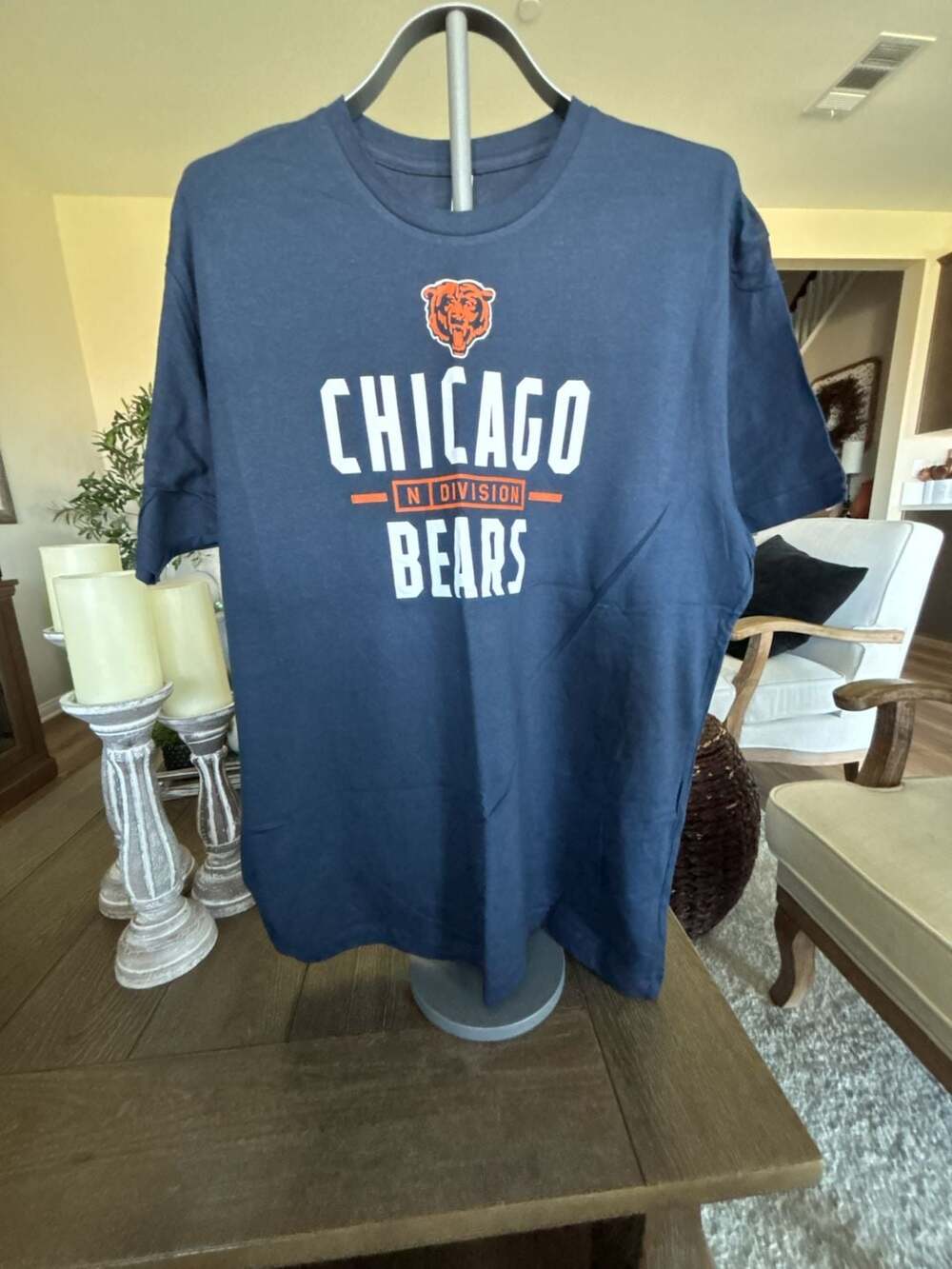 NFL Team Apparel Chicago Bears Navy Blue T-Shirt Men's Size XL